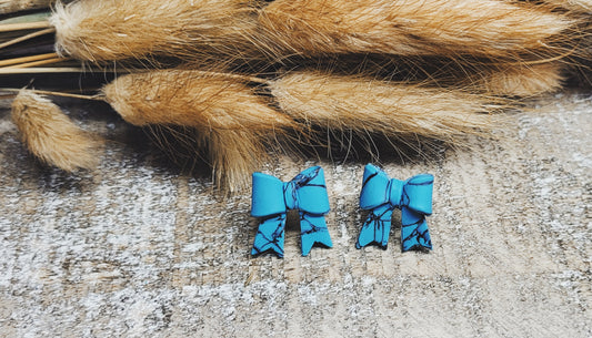 Turquoise bow studs