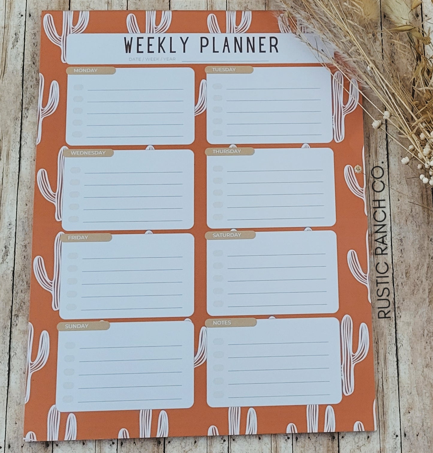 Cactus Weekly Planner Notepad