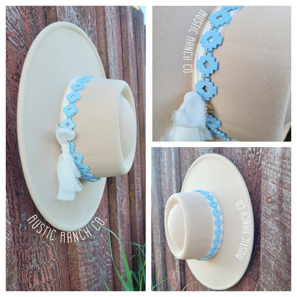 Speckled Blue Poly Clay Hat Band