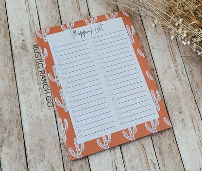 Cactus Shopping List Notepad