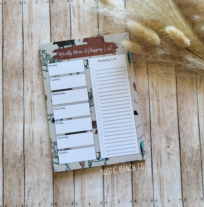 Cattle Drive Shopping List & Meal Planner Notepad